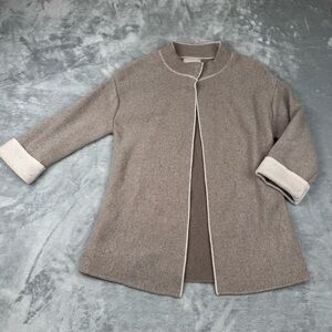 Benedetta B Cardigan Sweater Womens S Beige Merino Wool Cashmere Tight Knit